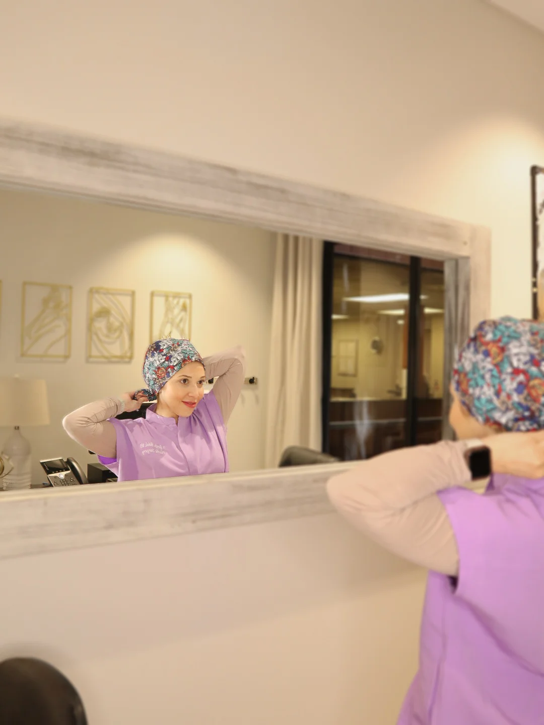 Dr. Georgina Nichols preparing for surgery